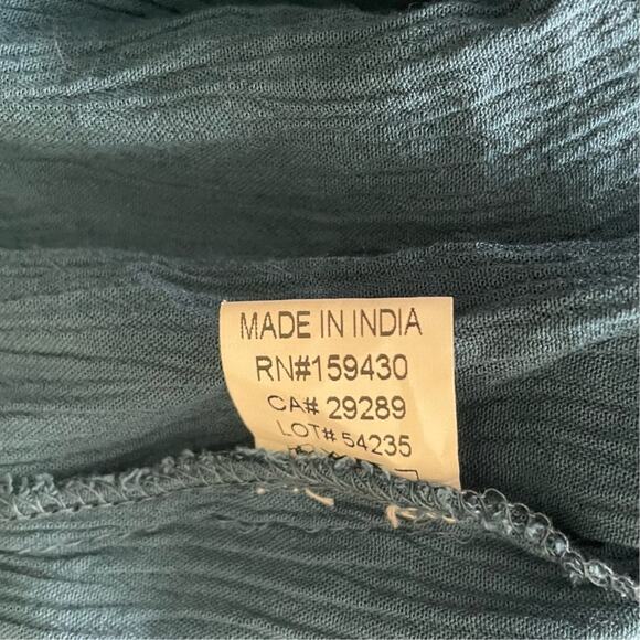 Boutique Women Maxi Viscose Dress M Teal Boho Chic Gauzy Beach Resort Cruisewear - Picture 11 of 13